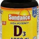 Sundance High Potency Vitamin D3 1000 IU Quick Release - 100 Softgels, Bulk Pack of 6