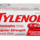 Tylenol Gel Capsules 325MG 20 Count (6 Pack) Bulk