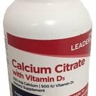 Leader Calcium Citrate + Vitamin D3, 60 Caplets (Bulk Pack of 5)