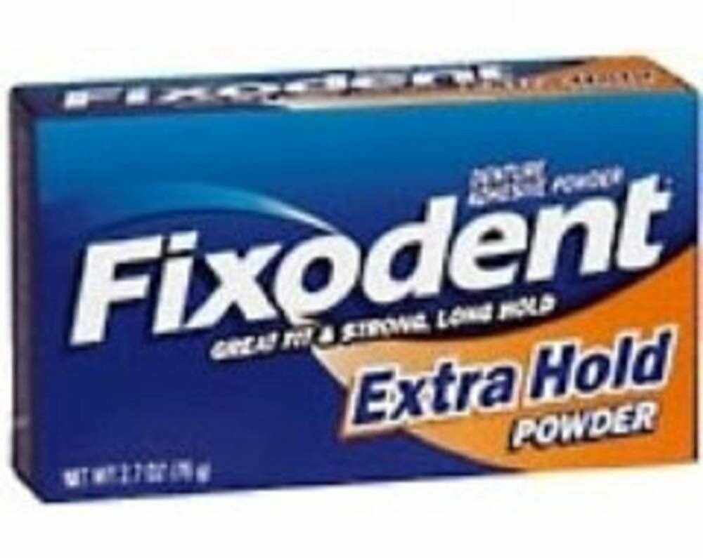 Fixodent Denture Adhesive Powder Extra Hold - 1.6 oz, Bulk Pack of 5