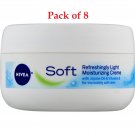 NIVEA Soft Moisturizing Creme Refreshingly Light Face Body Hands 6.8oz Bulk Pack of 8