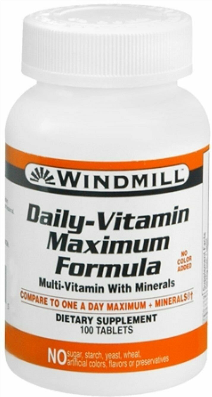 Windmill Daily Vitamin Tablets Maximum Formula 100 Tablets (Bulk Pack of 2)