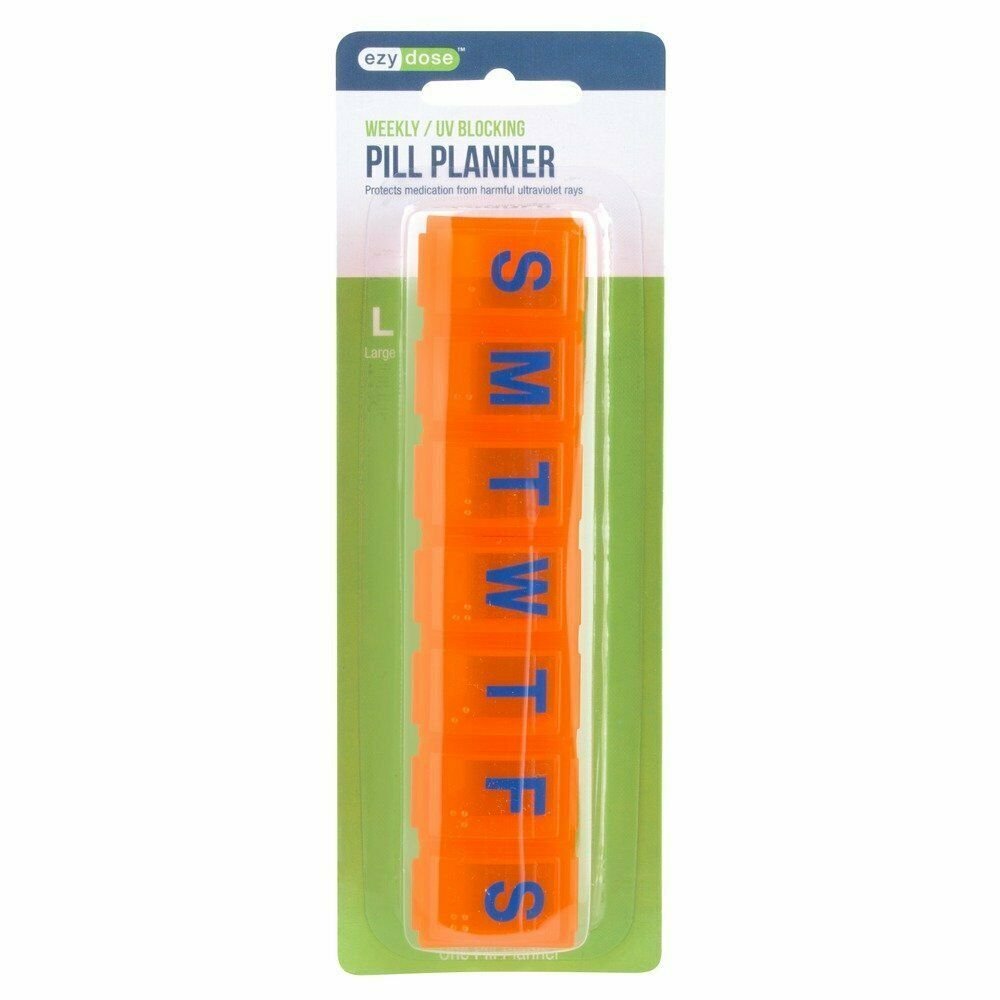 Ezy Dose Weekly UV Blocking Pill Planner 7 Day Large 1 Count