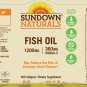 Sundown Naturals Fish Oil 1200 mg Gluten / Wheat Free Non GMO, 300ct, 12 Pack
