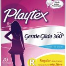 Playtex Gentle Glide 360 Unscented Regular Absorbency Tampons 20 ea (Bulk Pack of 6)