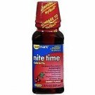 Sunmark Nite Time, Cold & Flu Liquid, Cherry Flavor - 8 oz, Bulk Pack of 6