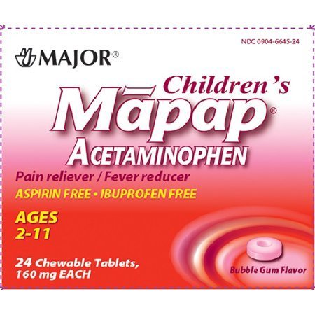 Major Junior 160mg Rapid Chewable Bubblegum Tabs 24 Count, 5 Pack