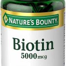 Nature's Bounty Biotin Softgels, 5000 mcg 150 ea (Bulk Pack of 2)