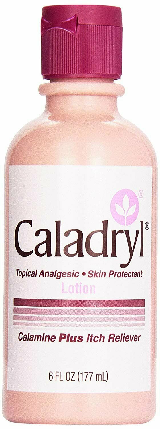 Caladryl Calamine Plus Itch Reliever Topical Analgesic Skin Lotion 6 oz, 2 Pack