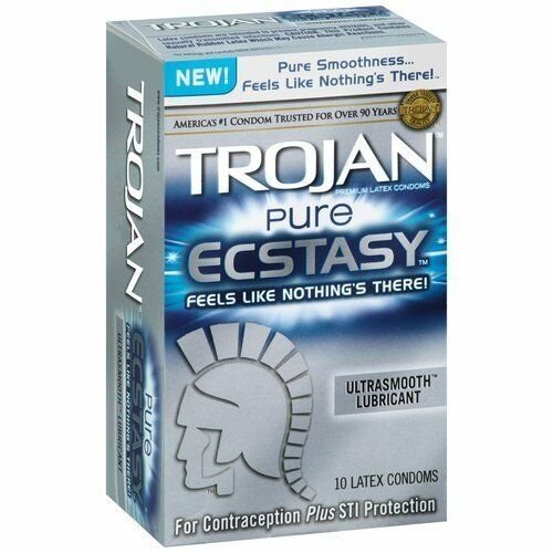 Trojan Pure Ecstasy Ultrasmooth 10 Ct, Bulk Pack of 12