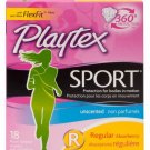 Playtex Tampons Sport Regular 18 Count Unscented (6 Pack) Bulk