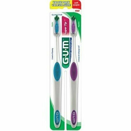 GUM Super Tip Toothbrushes Soft Regular with Multi-Level Bristles 2 Ea (18PK)