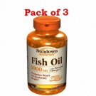 Sundown Naturals Fish Oil 1000 MG, 300 MG Omega-3, 120 Softgels (PACK OF 3)
