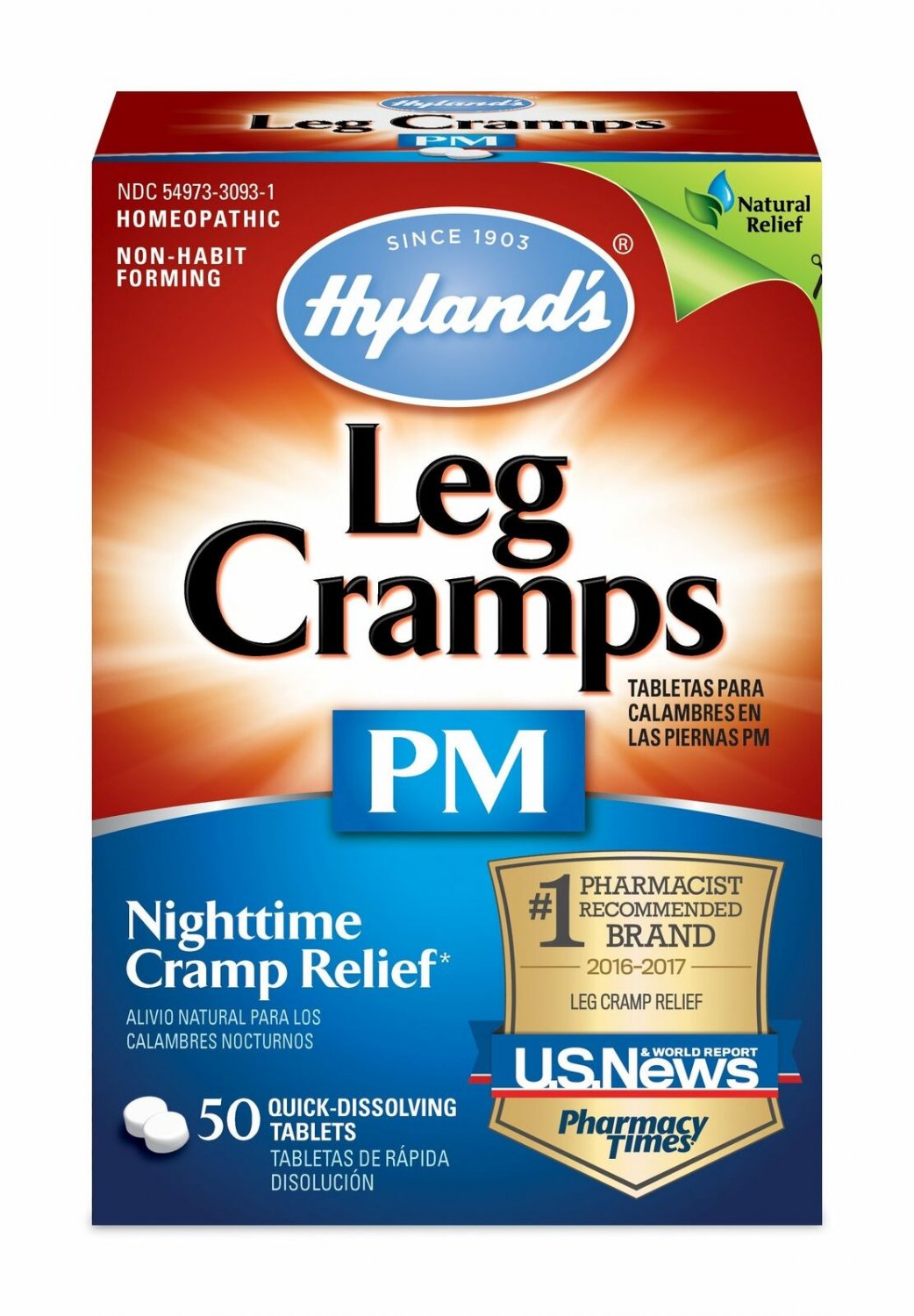 Hyland's Leg Cramps PM Tablets Nighttime Cramp Relief 50 Count (Bulk Pack of 7)