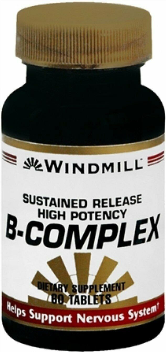 Windmill Vitamin B-Complex Tablets Sustained Release 60 Tablets (Bulk Pack of 2)