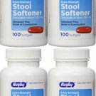 Rugby Extra Strength Stool Softener 100 Count Softgels Per Bottle (6 Bottles)