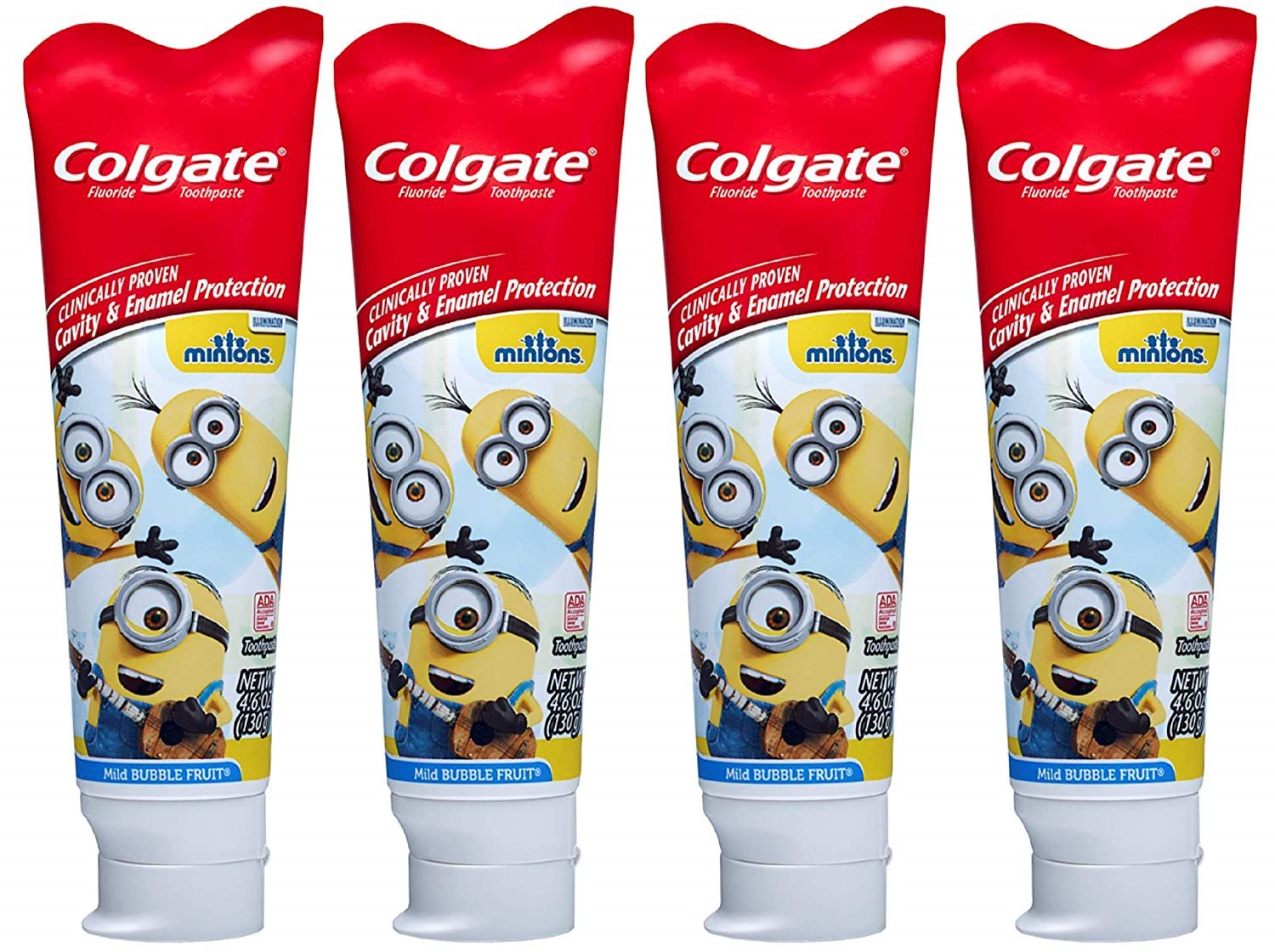 Colgate Kids Minions Toothpaste, Mild Bubble Fruit 4.60 oz (Bulk Pack of 7)