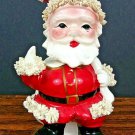 RUBENS Santa Claus Bobblehead Candy Dish Hand Painted Ceramic Spaghetti Trim