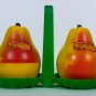 Pears Leaf Holder Salt & Pepper Shakers Plastic Novelty Orlando Souvenir Vintage