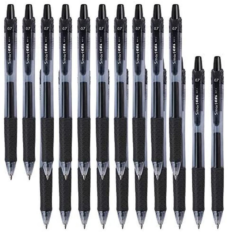 45 Pack Black Gel Pens, Retractable Medium Point Gel Ink Pens Smooth