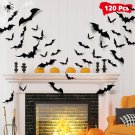 120Pcs Bats Halloween Decoration: Halloween Bats Wall Décor Bats Stickers Wall D