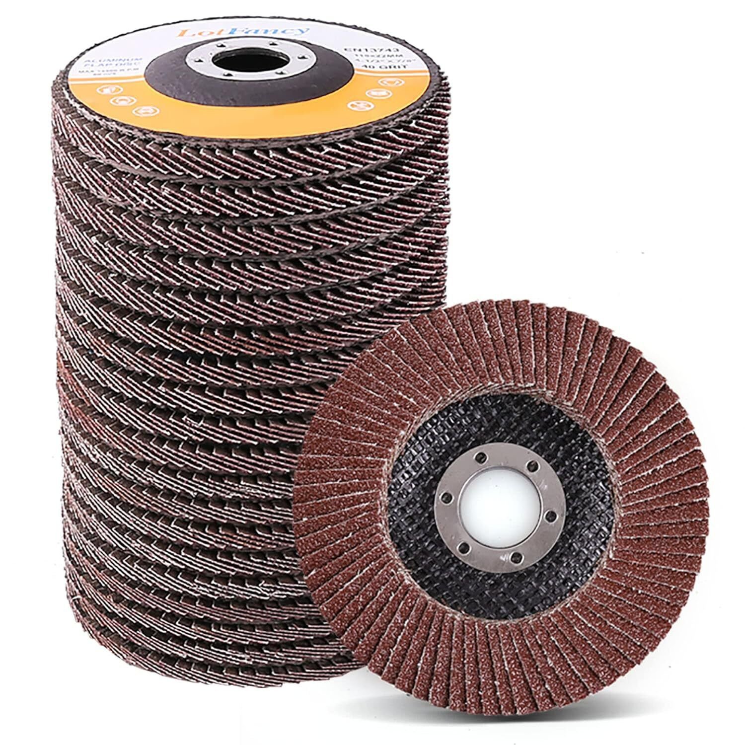 20 Pcs Flap Discs 80 Grit Grit 4 1/2”X7/8” Grinding Wheel Flapper Wheel