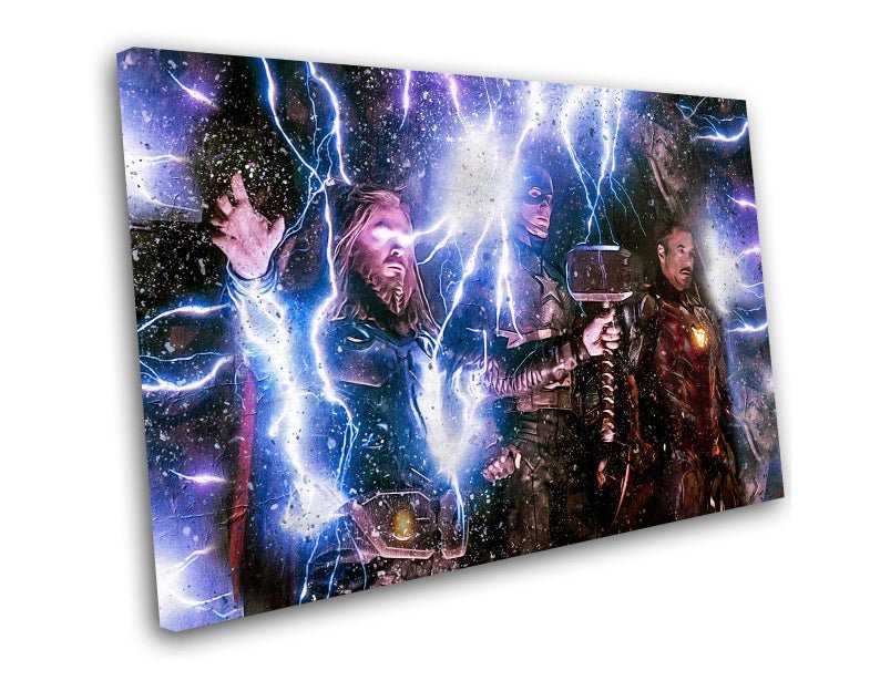 Avengers Endgame, Thor, Captain America, Iron Man, Tony Stark, 12x16 inches Stretched Canvas
