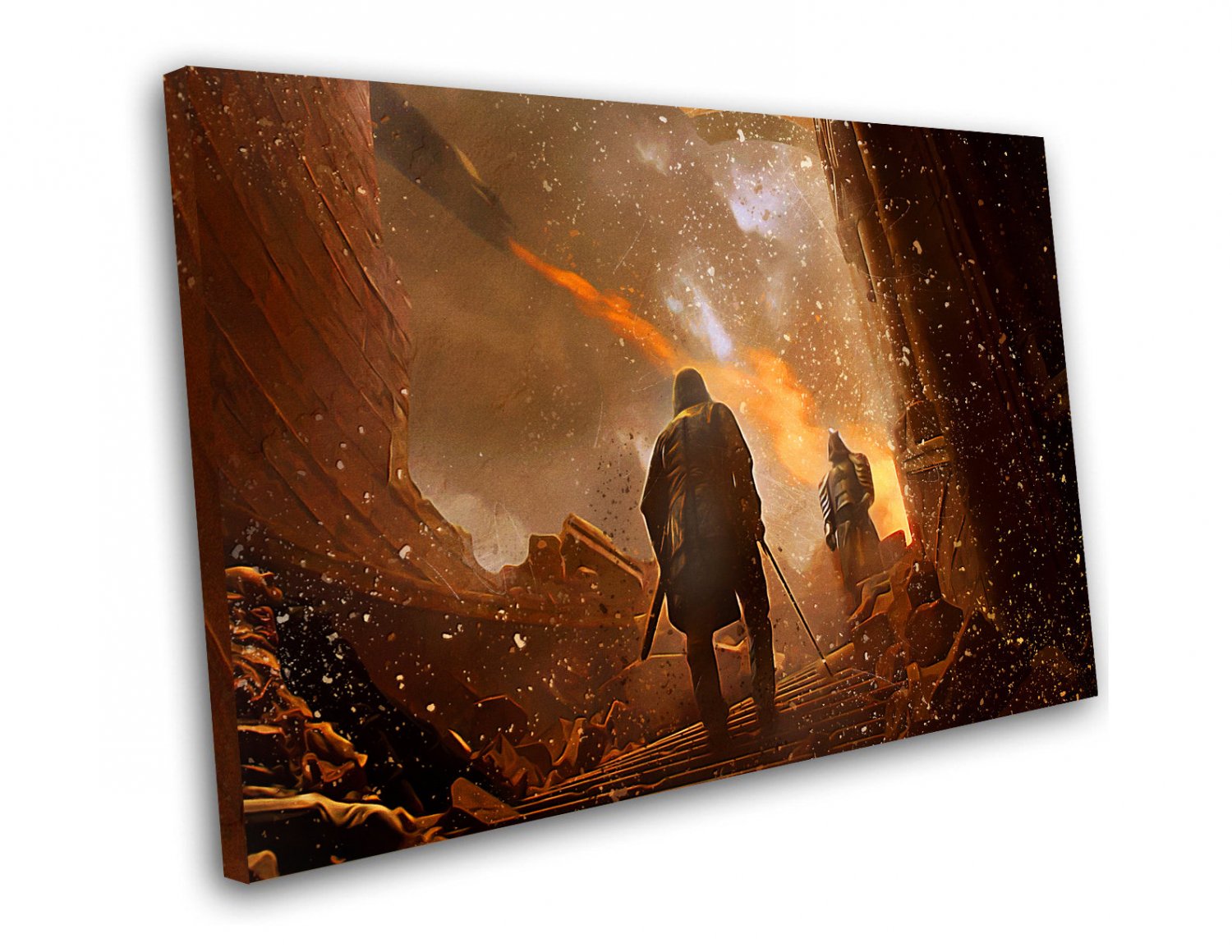 Game of Thrones, The Hound, The Mountain, Cleganebowl, 12x16 inches Stretched Canvas