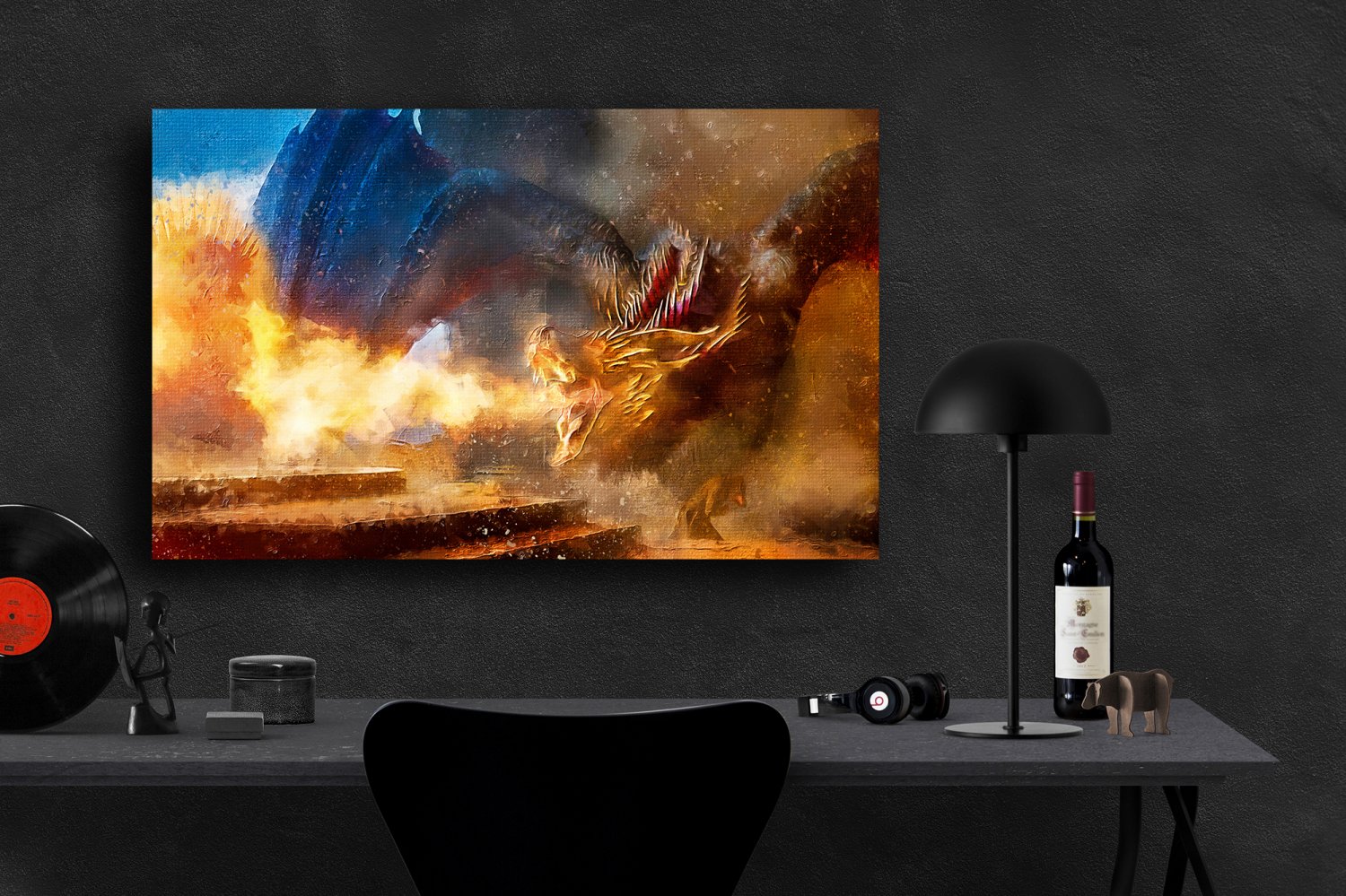 Game of Thrones, Jon Snow, Kit Harington, Drogon 18x28 inches Canvas Print
