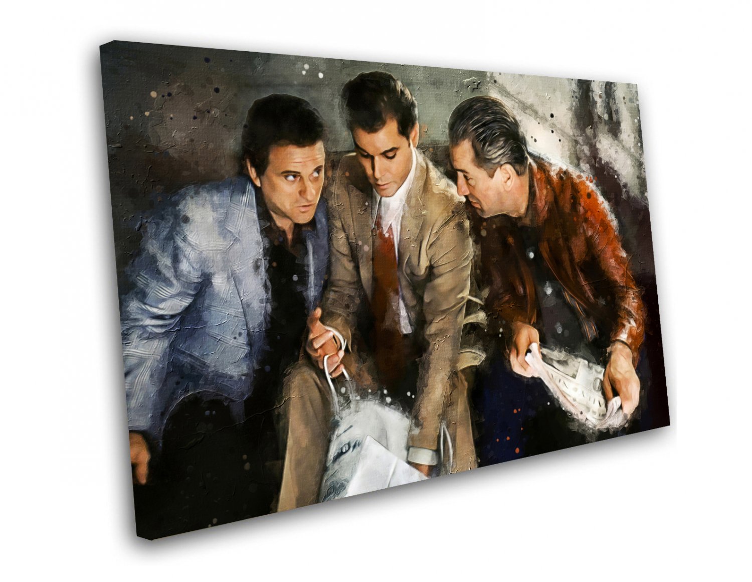 Goodfellas, Robert De Niro, Ray Liotta, Joe Pesci 8x12 inches Stretched Canvas