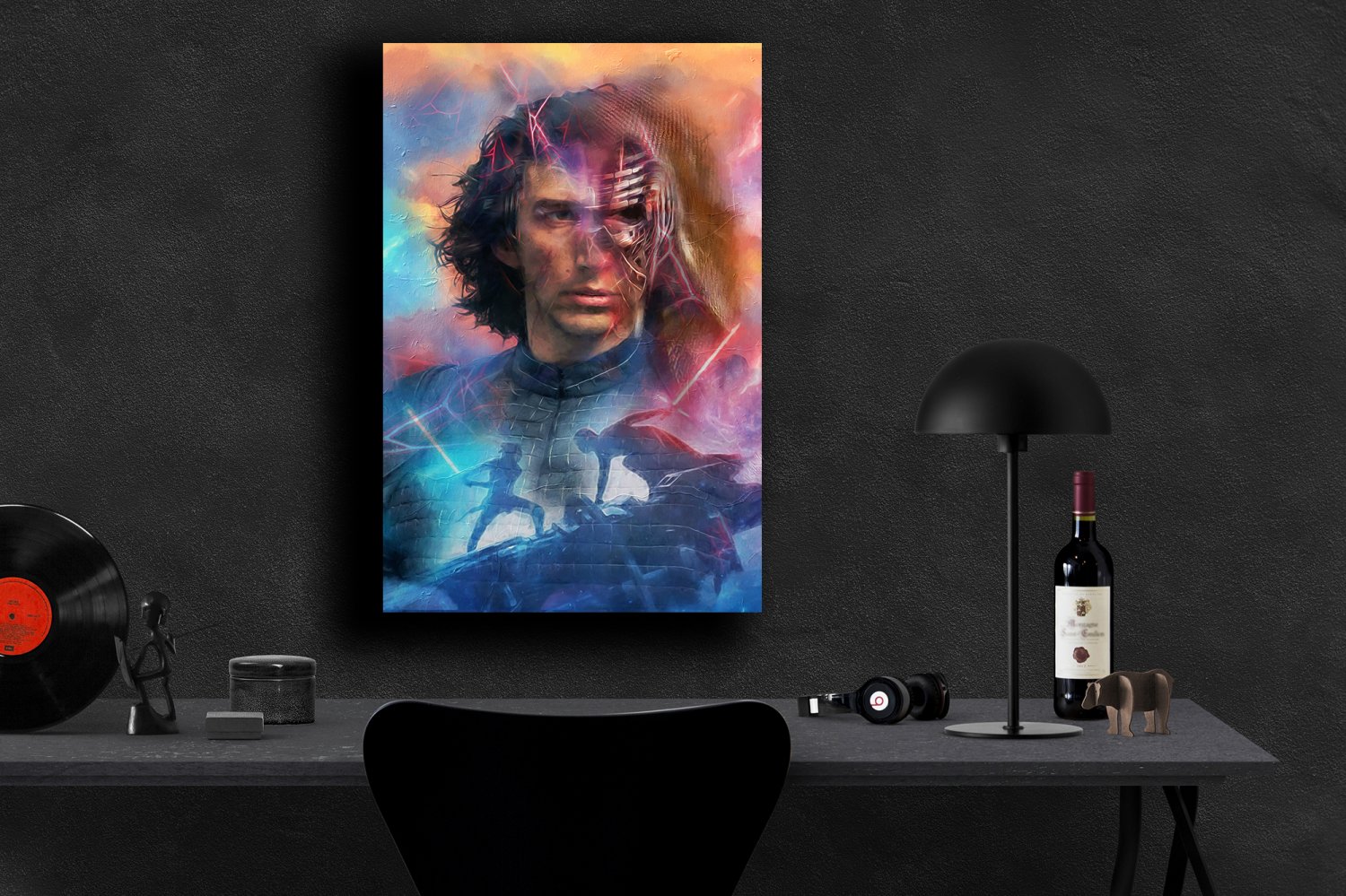 Star Wars The Rise of Skywalker, Rey, Kylo Ren, Daisy Ridley, Adam Driver 13x19 inches Canvas Print