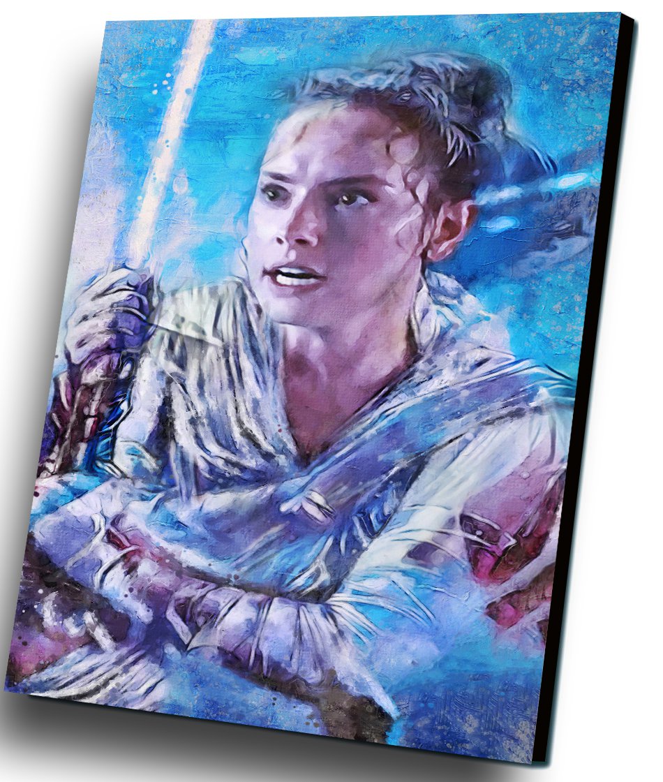 Star Wars The Rise of Skywalker, Rey, Daisy Ridley 14x20 inches Stretched Canvas