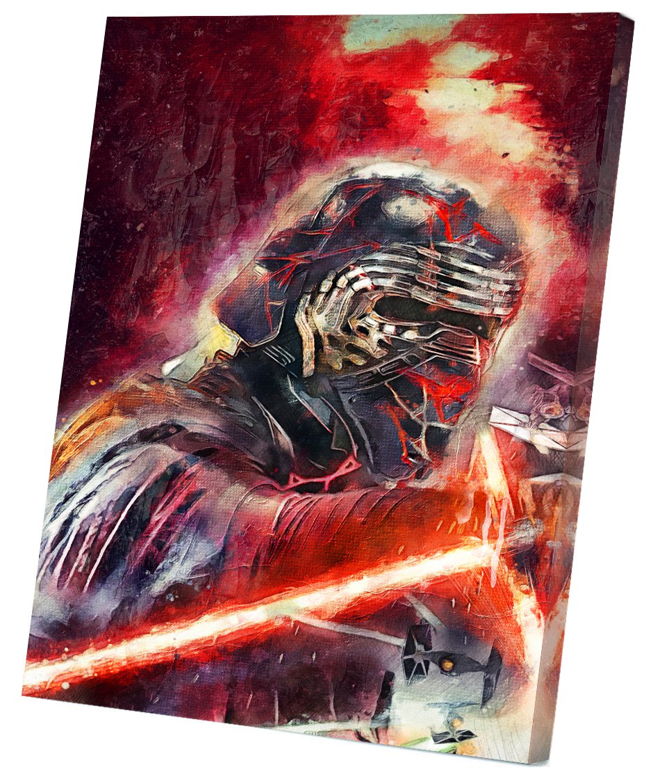 Star Wars The Rise of Skywalker, Rey, Kylo Ren, Daisy Ridley 14x20 inches Stretched Canvas