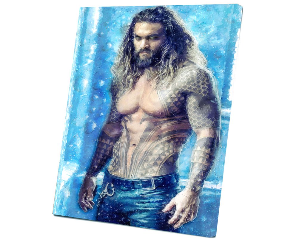 Aquaman, Jason Momoa, Movie 14x20 inches Stretched Canvas