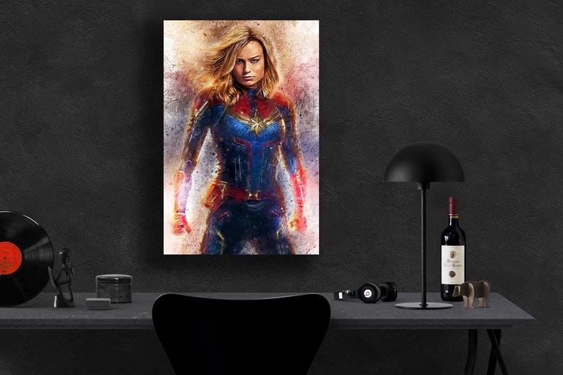 Captain Marvel  8x12 inches Canvas Print