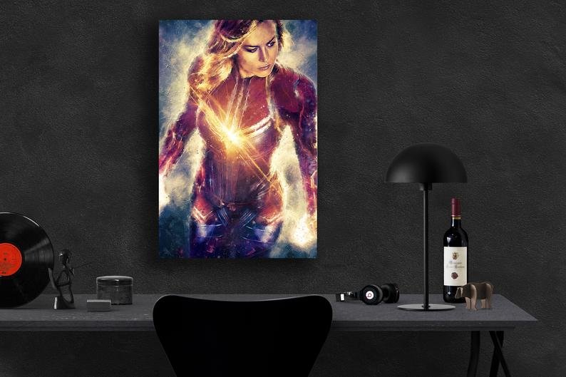 Captain Marvel  8x12 inches Canvas Print