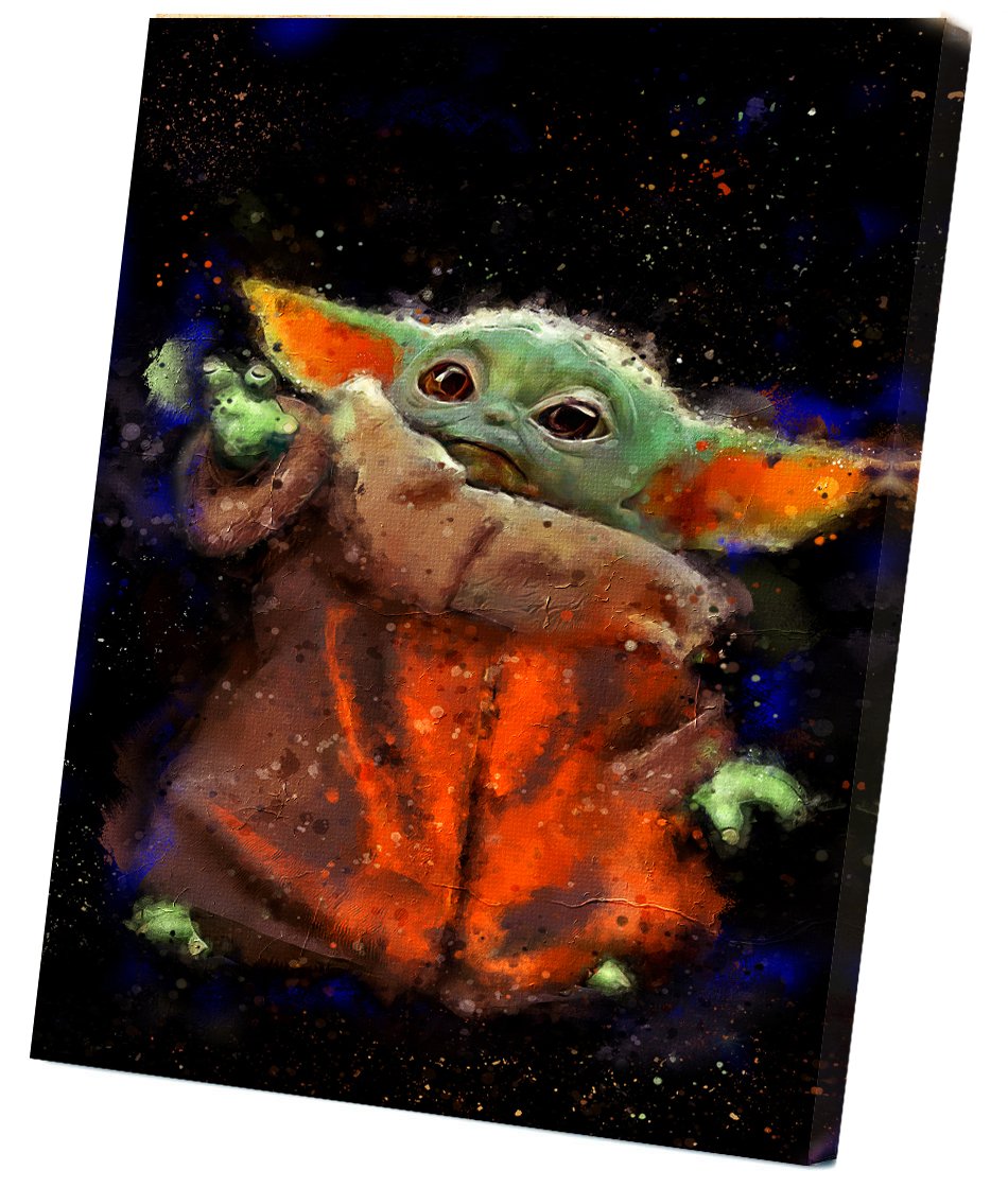 The Mandalorian, Star Wars, Baby Yoda 10x14 inches Stretched Canvas