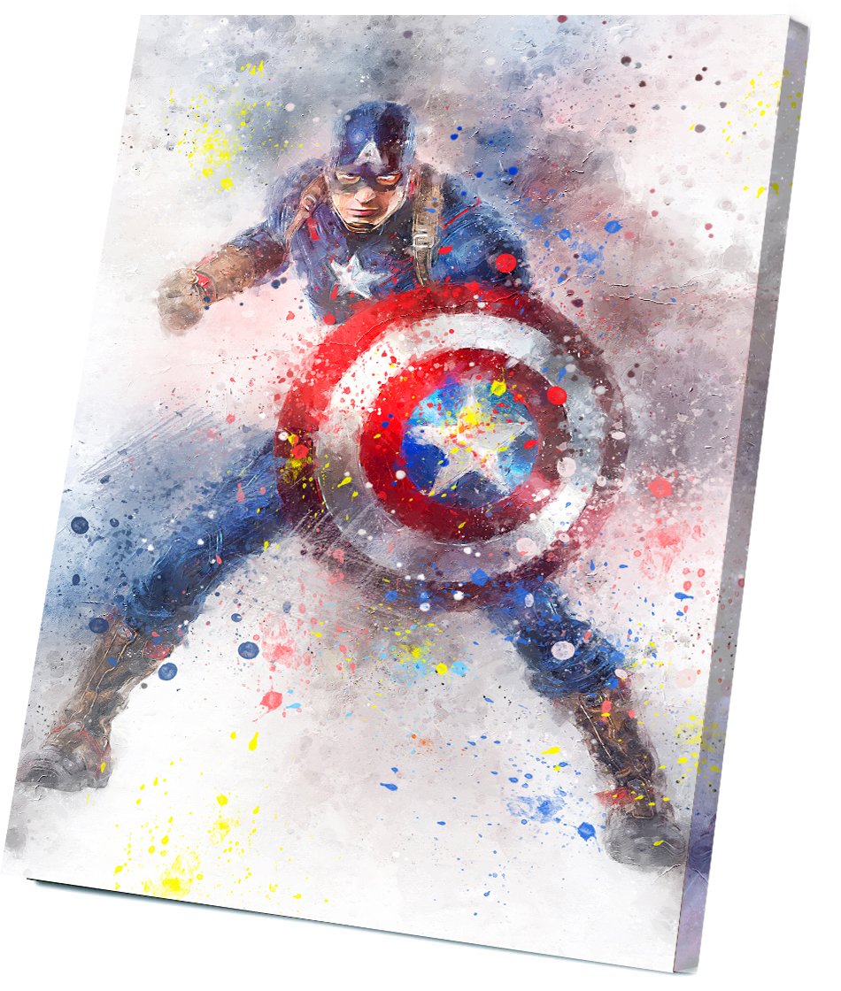 Captain America 14x20 inches Stretched Canvas