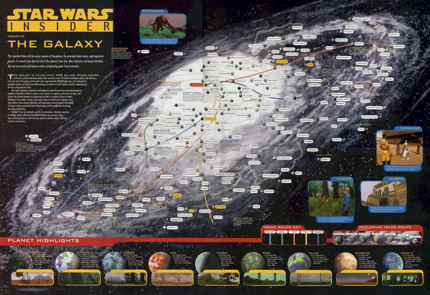 Star Wars Insider The Galaxy Chart Map 18x28 inches Poster Print