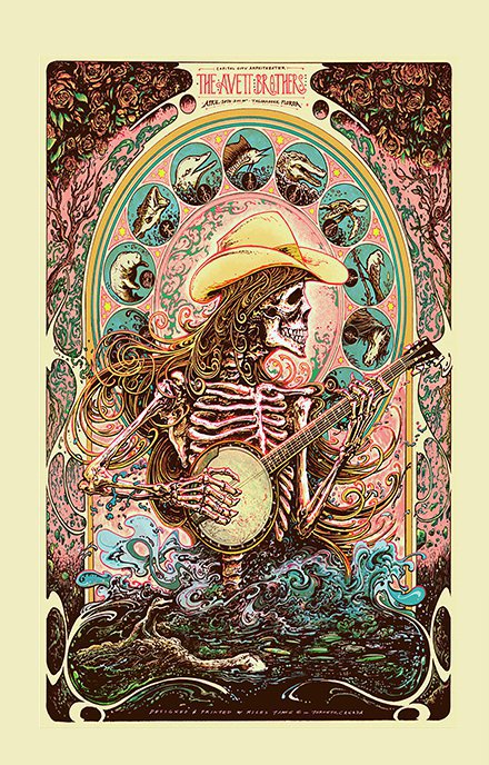 The Avett Brothers Concert 18x28 inches Canvas Print