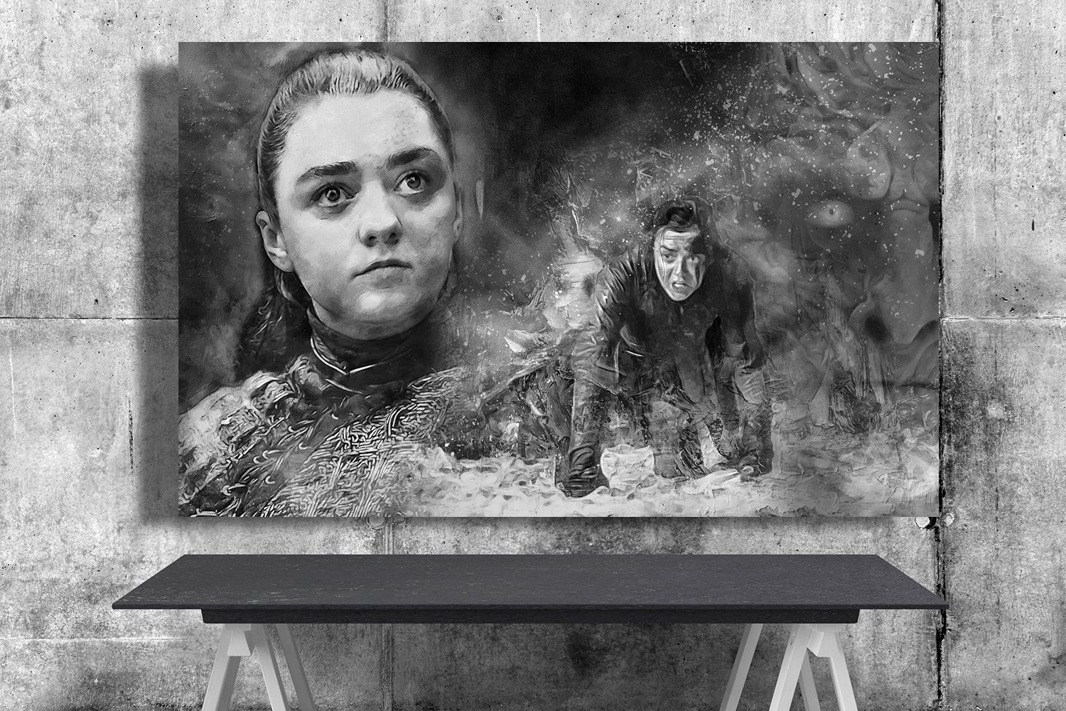 Game of Thrones, Arya Stark, The Night King 24x35 inches Canvas Print