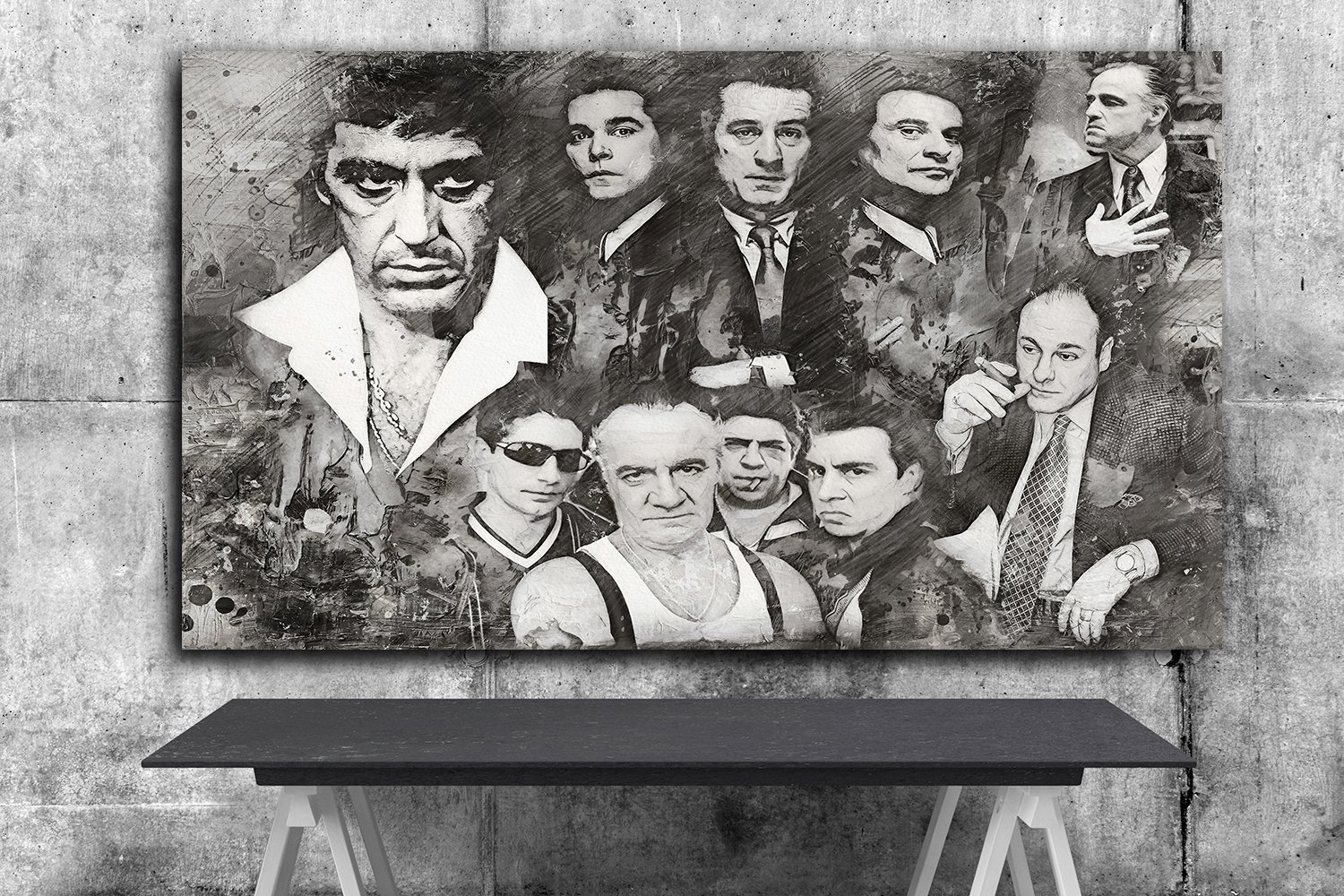Goodfellas , The Godfather ,Scarface ,The Sopranos ,Mafia 24x35 inches Canvas Print