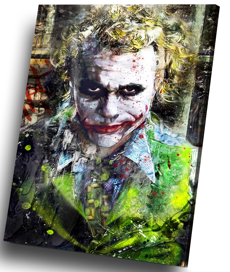 The Joker, Heath Ledger 14x20 inches Stretched Canvas