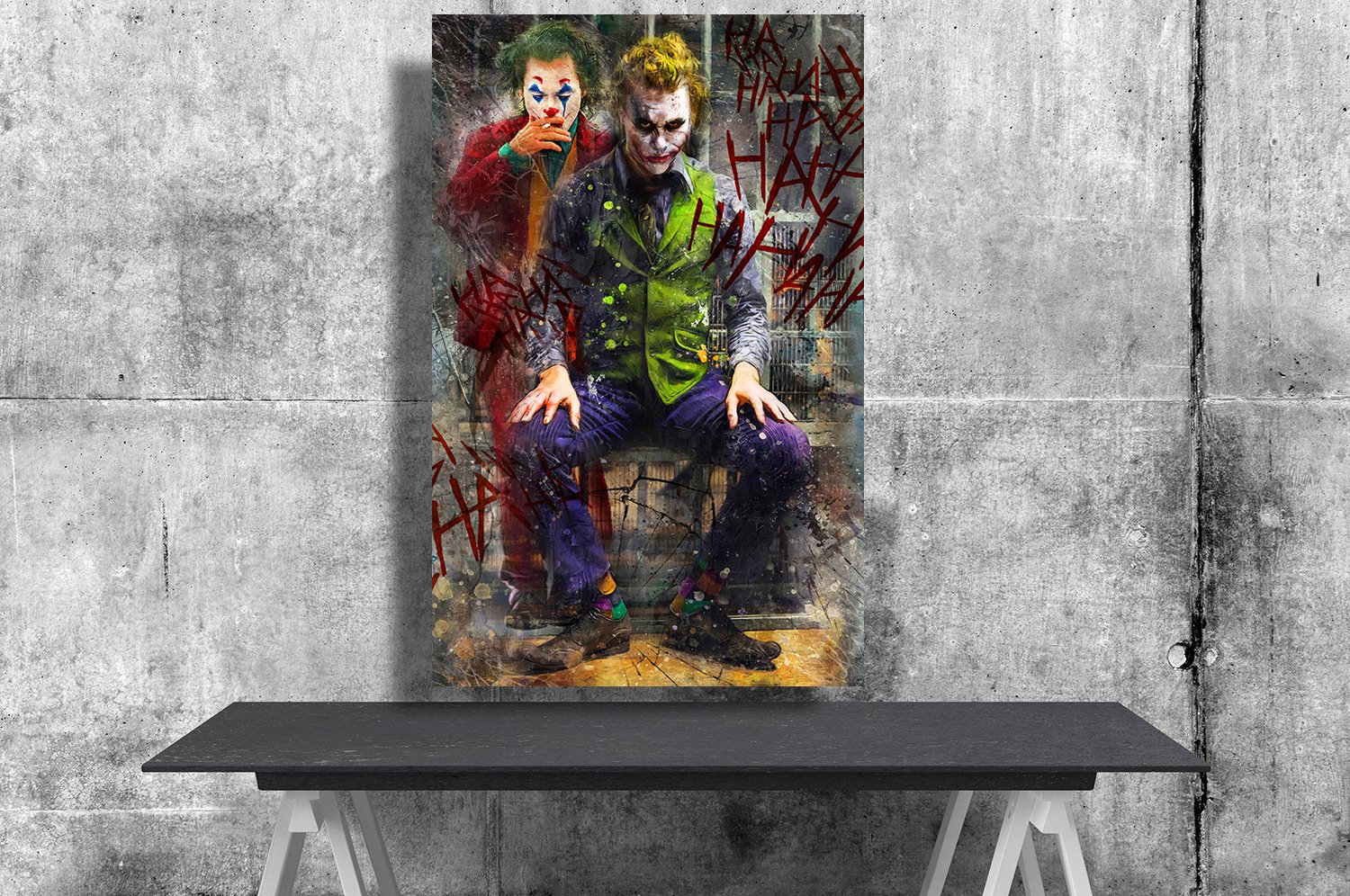 The Joker, Heath Ledger , Joaquin Phoenix ,Arthur Fleck 18x28 inches Canvas Print
