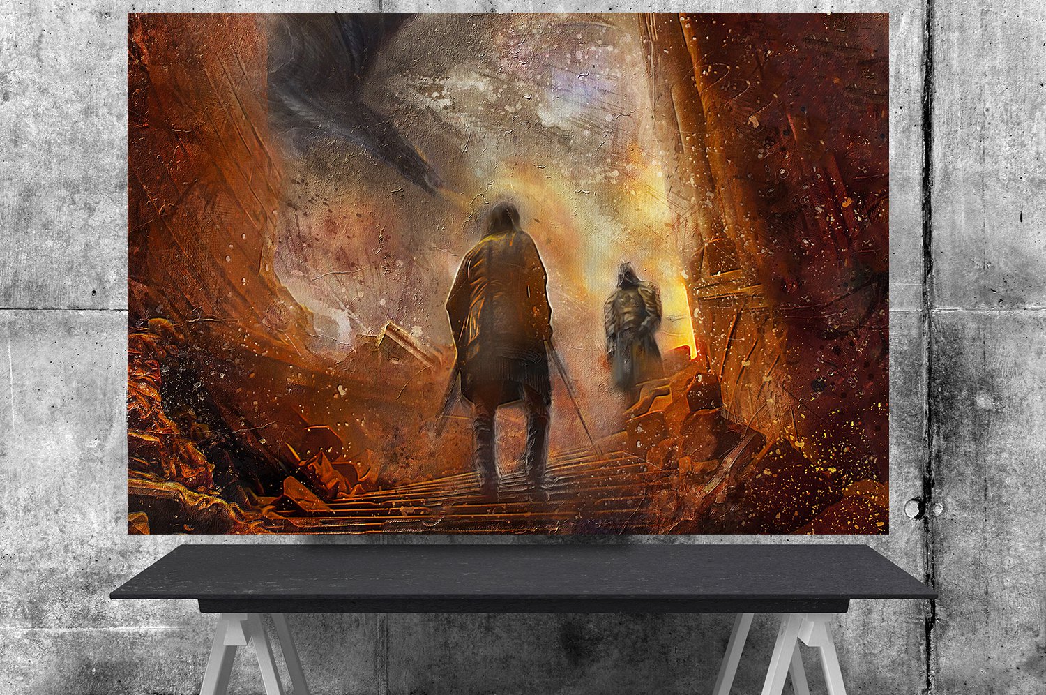 Game of Thrones, The Hound, The Mountain, Cleganebowl, 24x35 inches Canvas Print