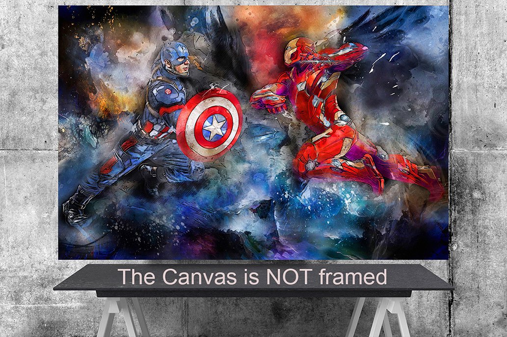 Civil War Captain America Iron Man 18"x28" (45cm/72cm) inches Canvas Print