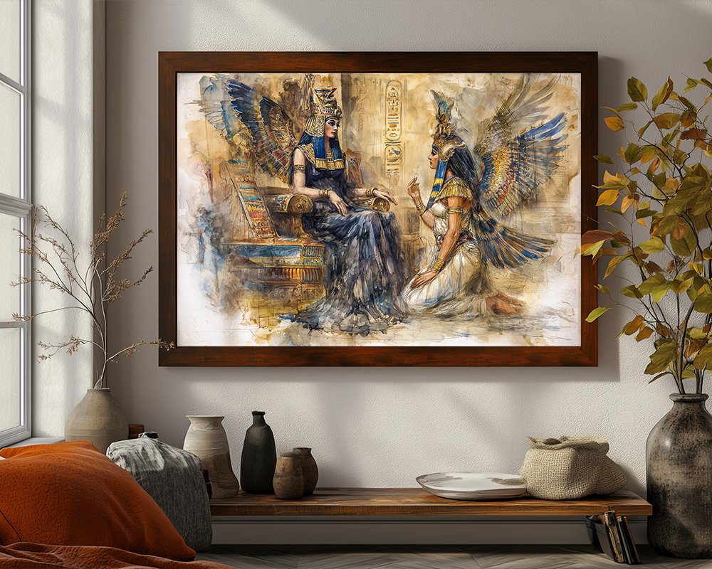 Isis and Maat, Egyptian Mythology 18"x28" (45cm/70cm) Poster