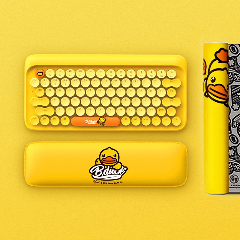 B.Duck Cartoon Theme Bluetooth Mechanical Keyboards With White LED ...