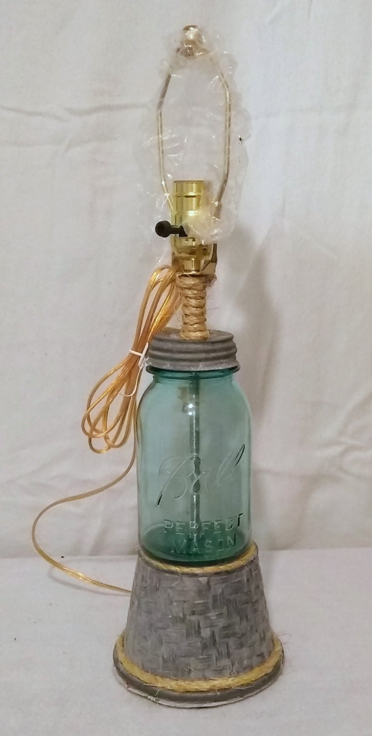 mason jar on a bucket