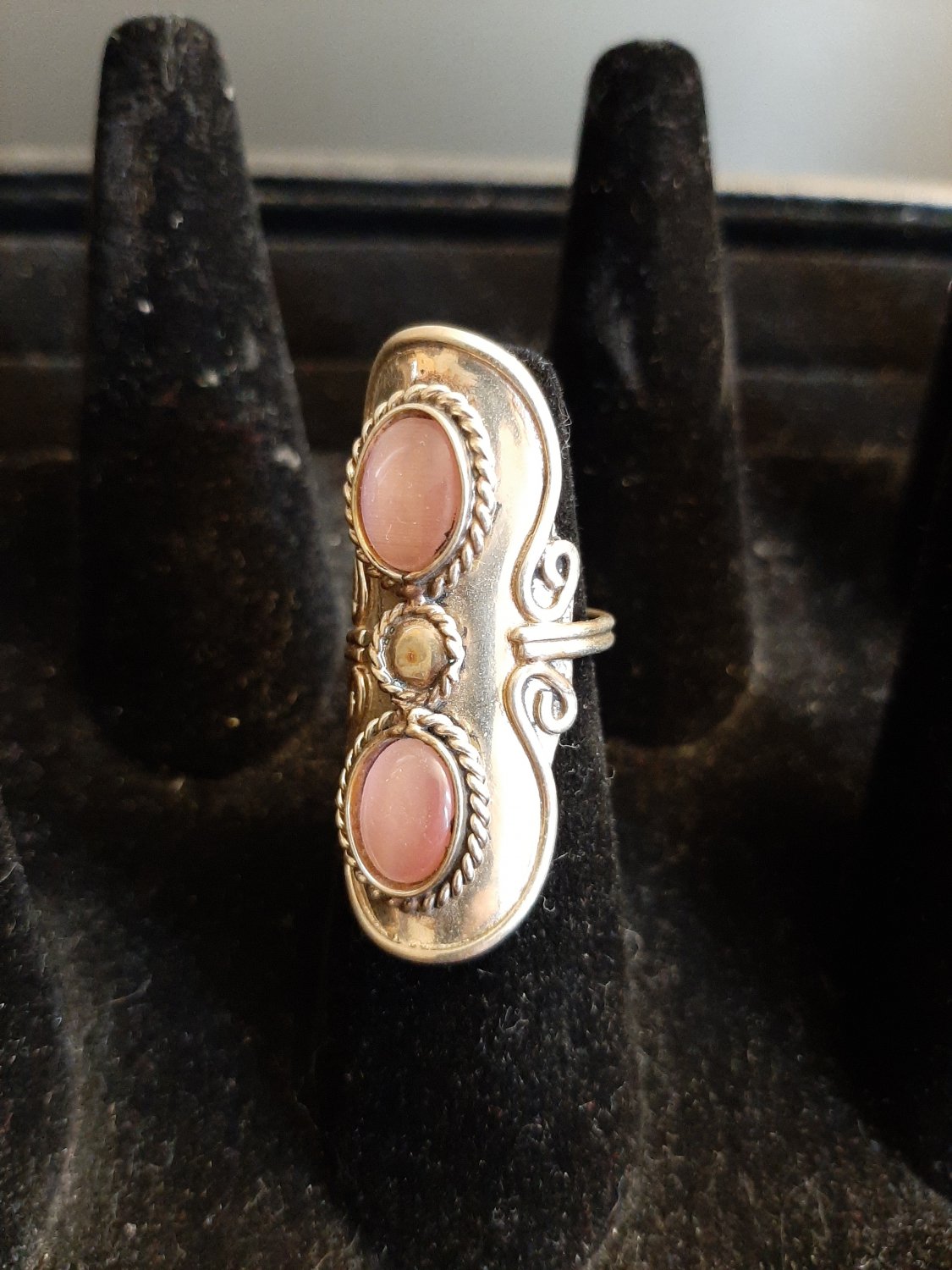 Adjustable Pink and Silver Ring